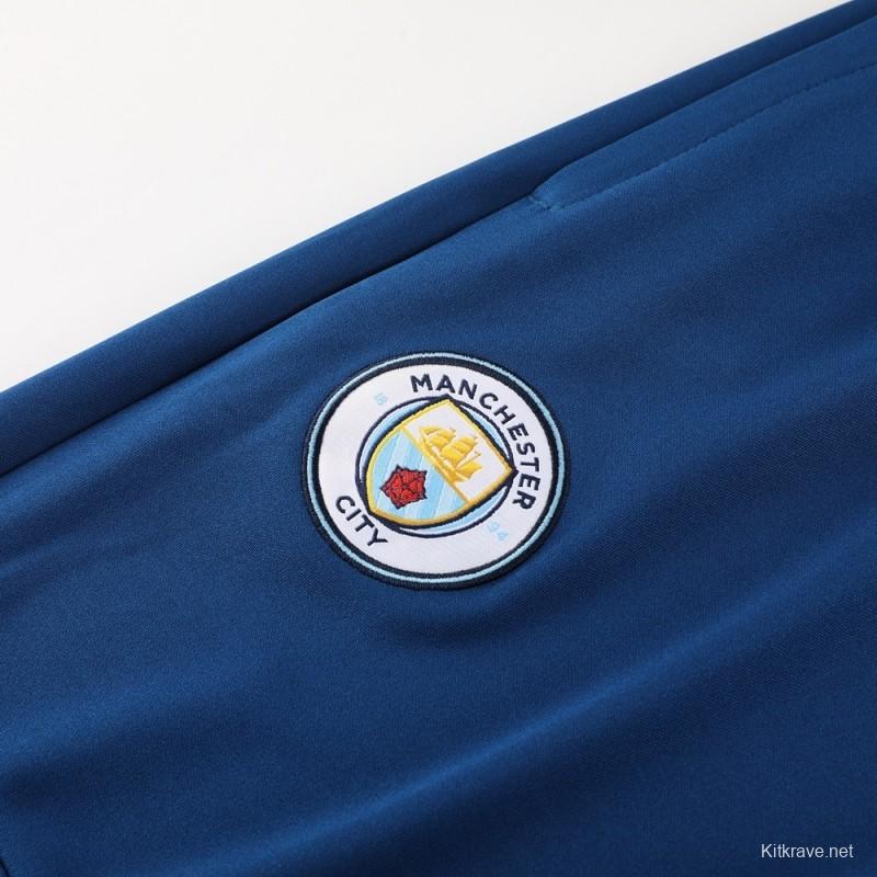 25/26  Manchester City Sky Blue Half Zipper Jacket+Long Pants