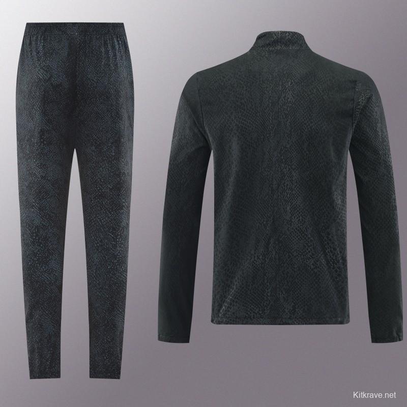 25/26 Barcelona Black S-3XL Half Zipper Jacket+Long Pants