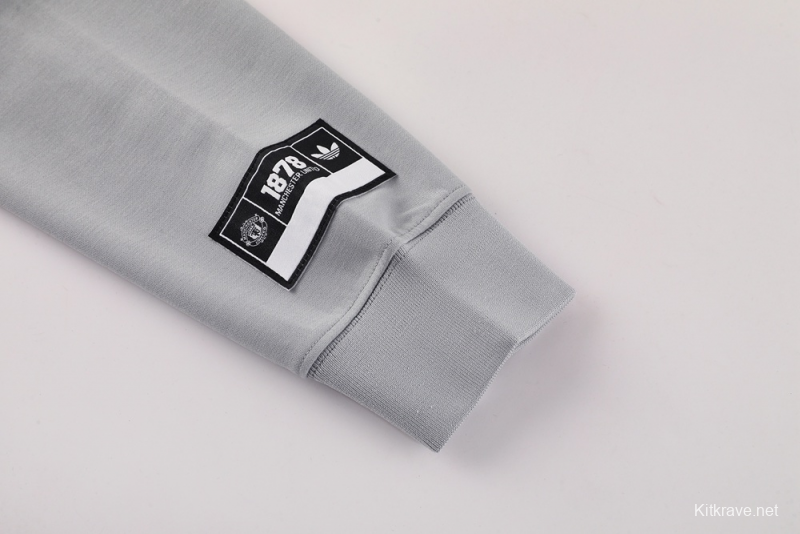 25/26 Manchester United Gray Half Zipper Jacket+Long Pants S-2XL