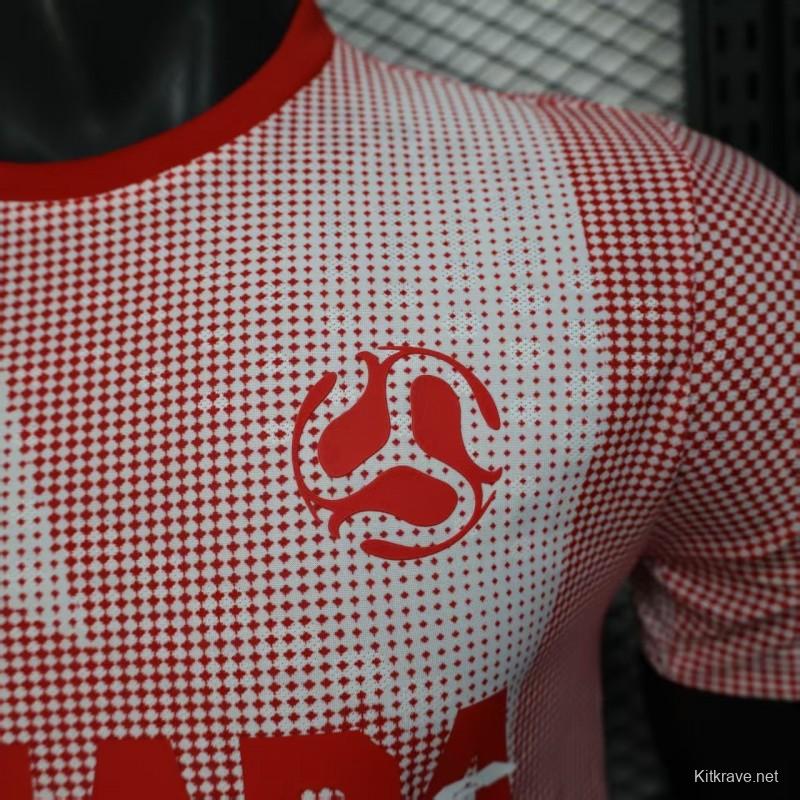 2025 Player Version  Canada Away White with Red Halftone Gradient Pattern World Cup Commemorative Jersey
