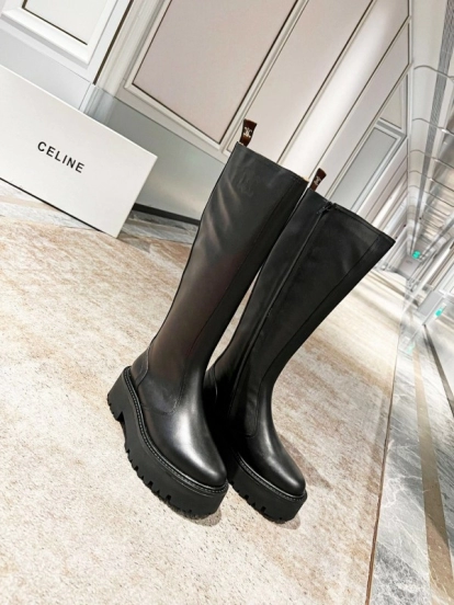 Celine 2025/ss Triomphe Side Zipper Knee High Boots - L Y00420
