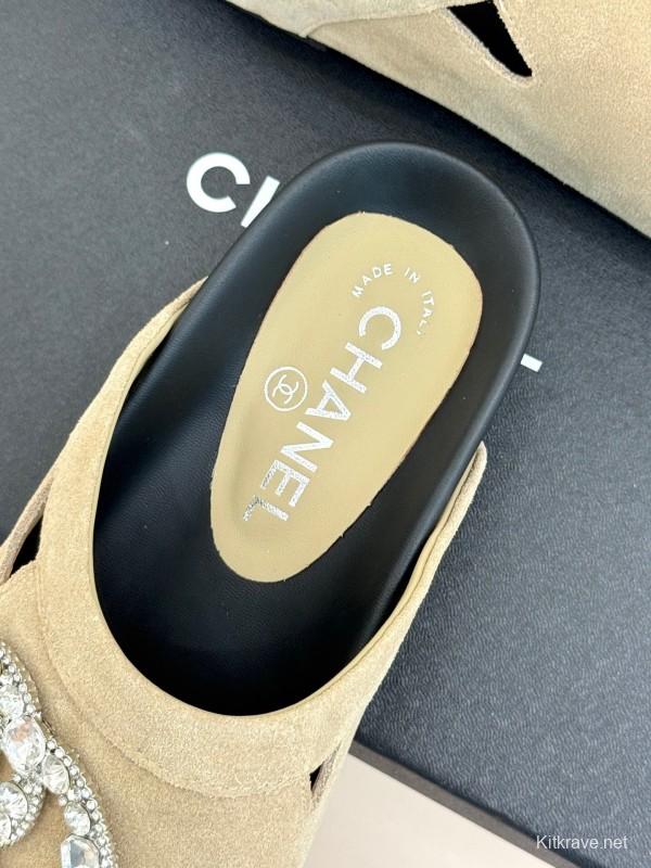 Chanel Classic CC Rhinestone Birkenstock Sandals - KFY00280