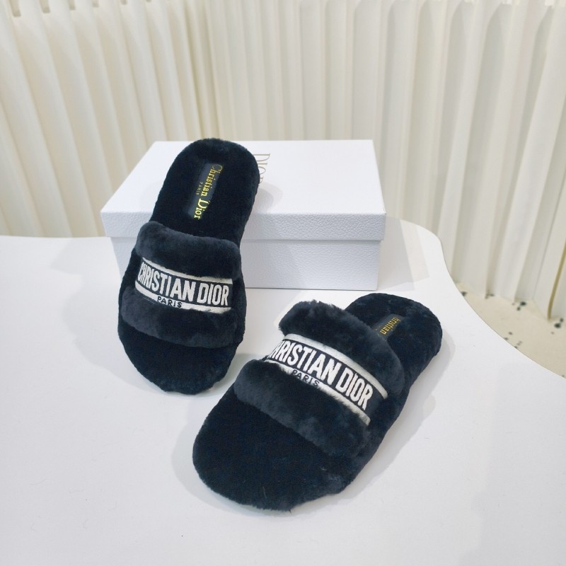 Dior Metal Buckle Wool Slippers Series - 2025SS