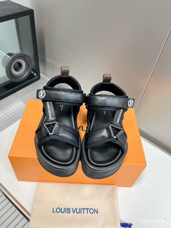 Lv 2025/SS Latest High-End Fashion Versatile Platform Sandals - LY00