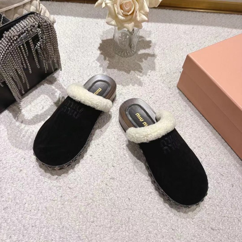 Miu Miu Cotton Shoes Sandals 2025 SS New Season Unique Washing Craft - LY00260
