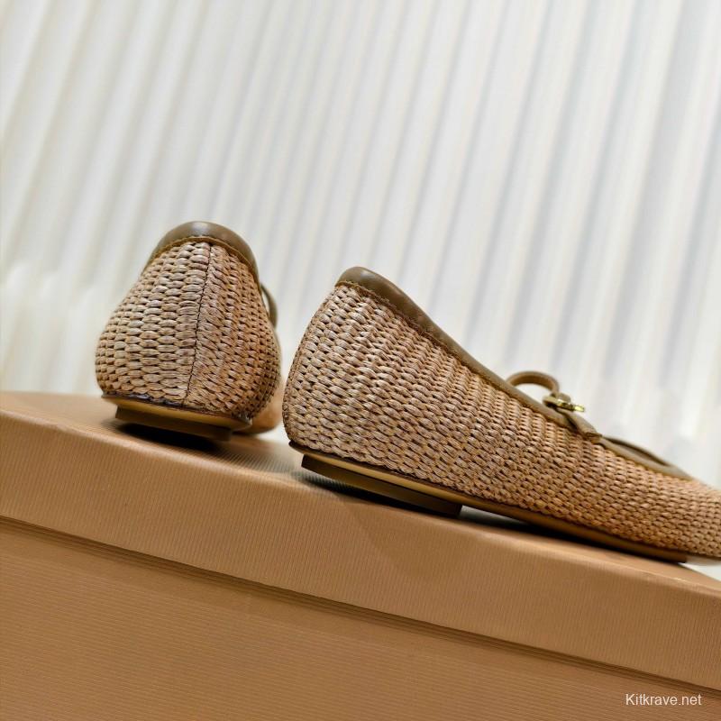 Gianvito Rossi Bohemian Style Flat Ballet Shoes 2025/ss