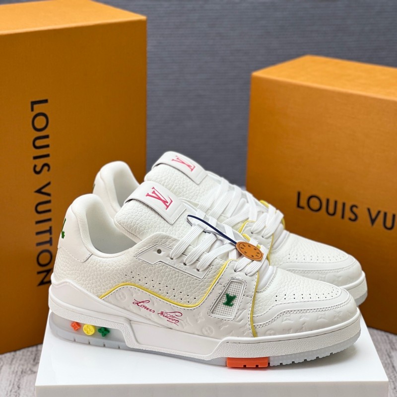 Louis Vuitton Trainer Retro Basketball-Inspired Sneakers with Mixed Materials - LY00430