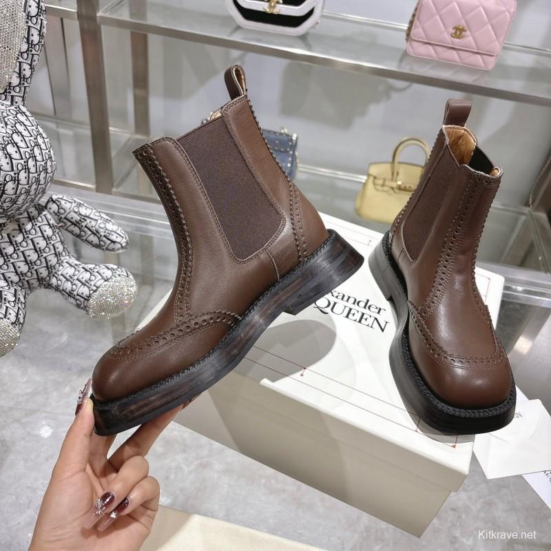 Alexander McQUEEN Retro Chelsea Short Boots Spring Autumn Collection - KFY00340