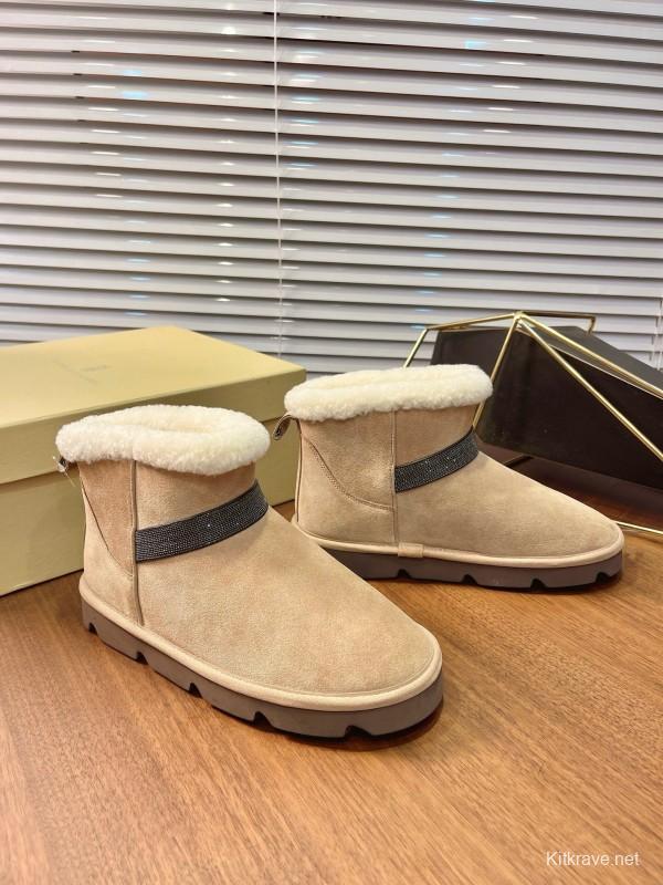 Brunello Cucinelli Winter New Snow Boots Lamb Fur Buns Boots - AS00350