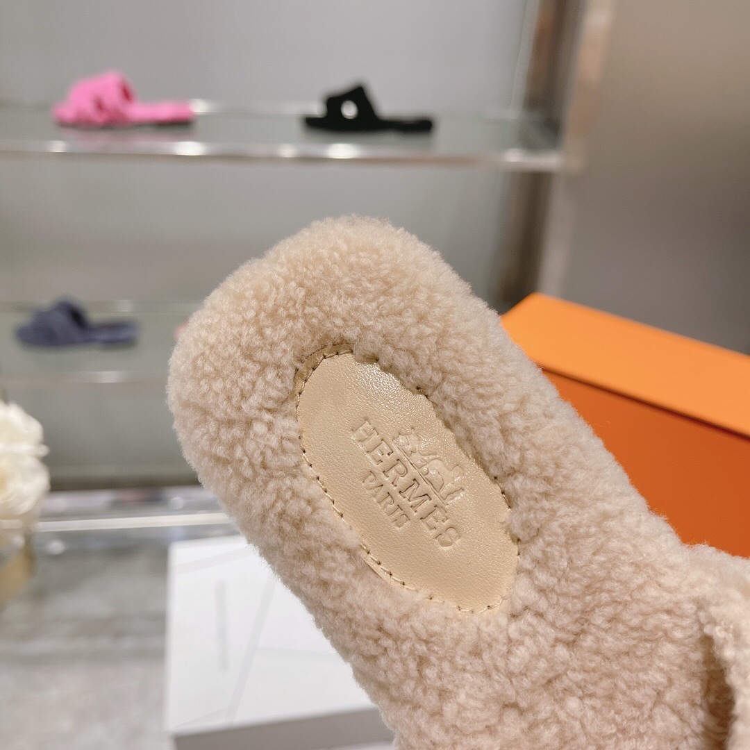 H Home Love Teddy Wool H Slippers Flat Sole Winter - LY00240