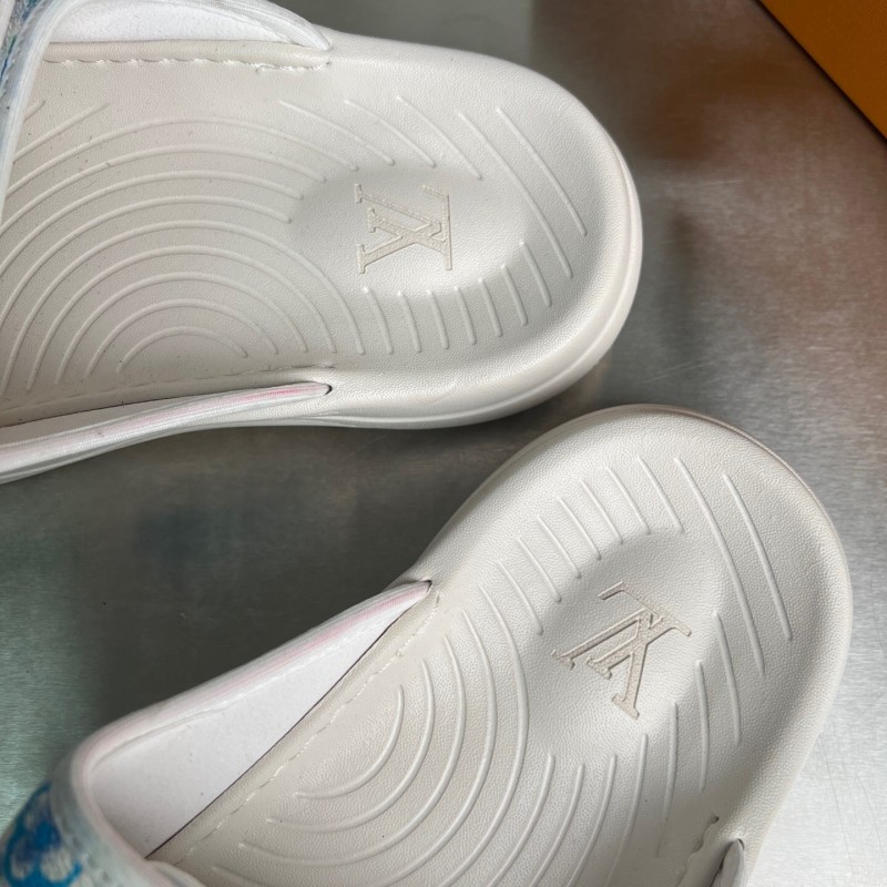 Louis Vuitton Miami Mule Slip-On Sandals with Velcro Strap - YC