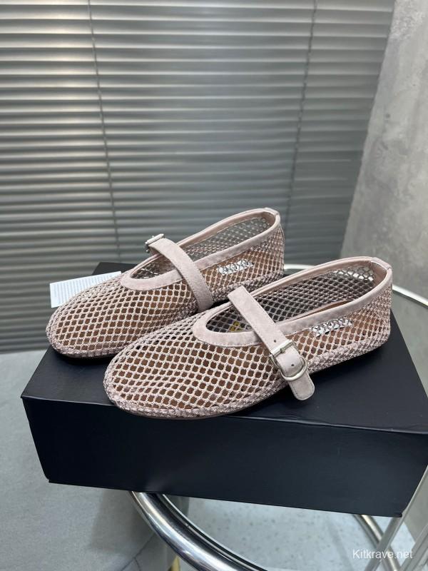 ALAIA 2025 Spring Summer Collection New Color Net Flat Sandals - KFY00270