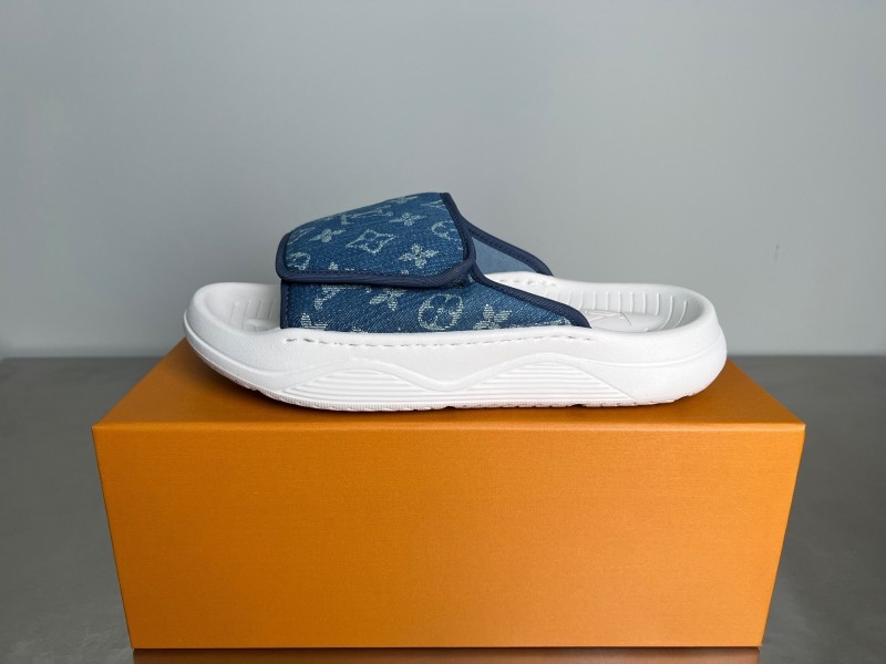 Louis Vuitton Miami Mule Slip-On Sandals with Hook-and-Loop Fastener - YC