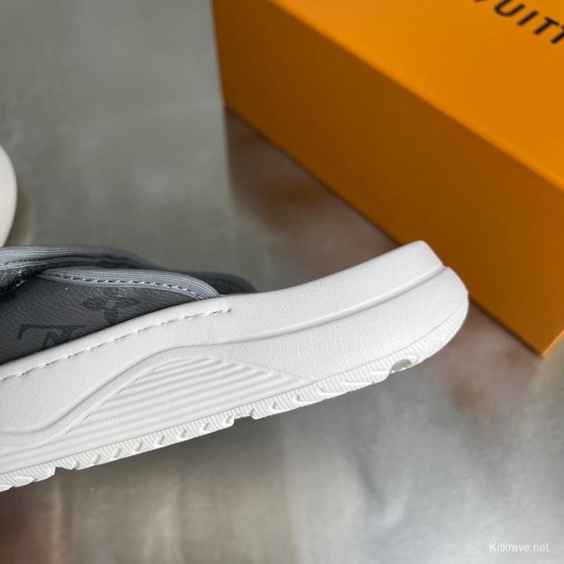 Louis Vuitton Miami Mule Slip-On Sandals with Hook-and-Loop Fastening - YC