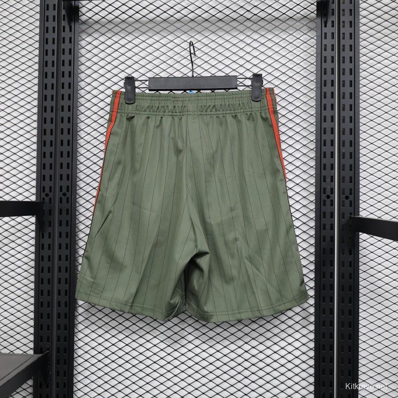 Player Version 25/26 Bayern Munich Olive Green with Orange Side Stripes Shorts