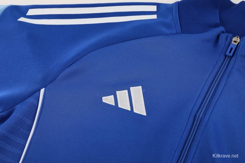 2025 Adidas Colorful Blue Full Zipper Jacket+Long Pants