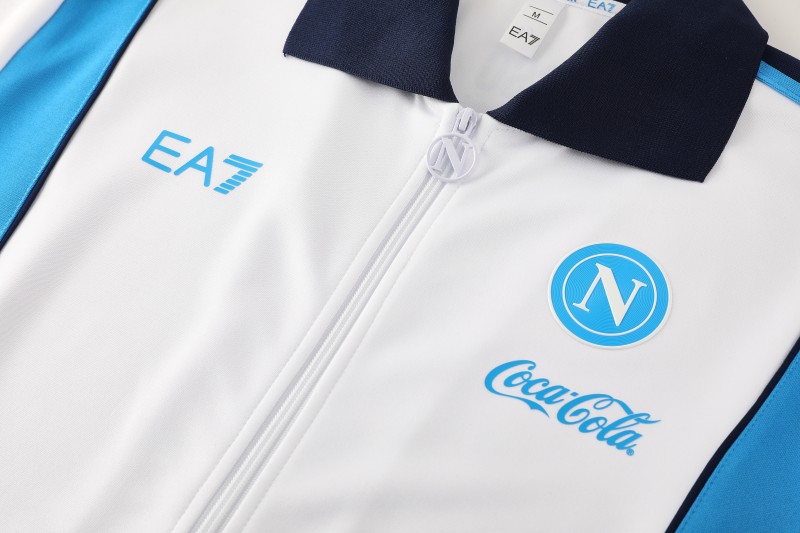 25/26 SSC Napoli White  Full zipper Jacket Tracksuit+ long pants