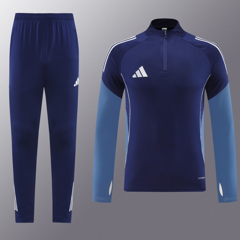 25/26  Adidas Navy Blue Full zipper Jacket Tracksuit+ long pants