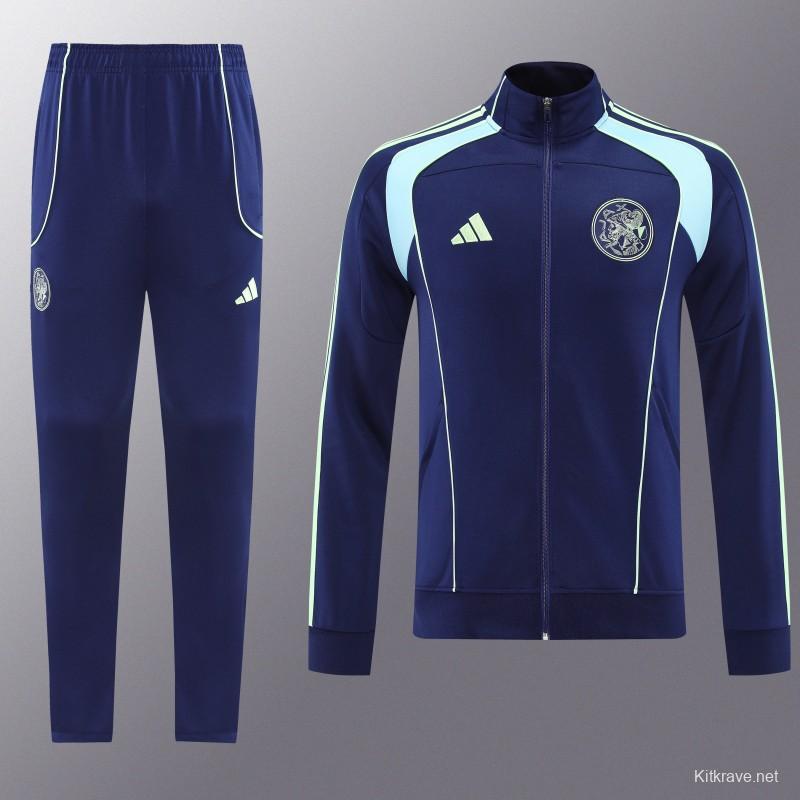 25/26 Ajax Amsterdam Navy Blue Full zipper Jacket Tracksuit+ long pants