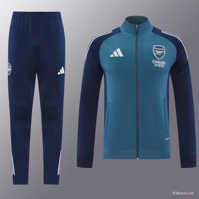 25/26 Arsenal  Navy Blue  Full zipper Jacket Tracksuit+ long pants