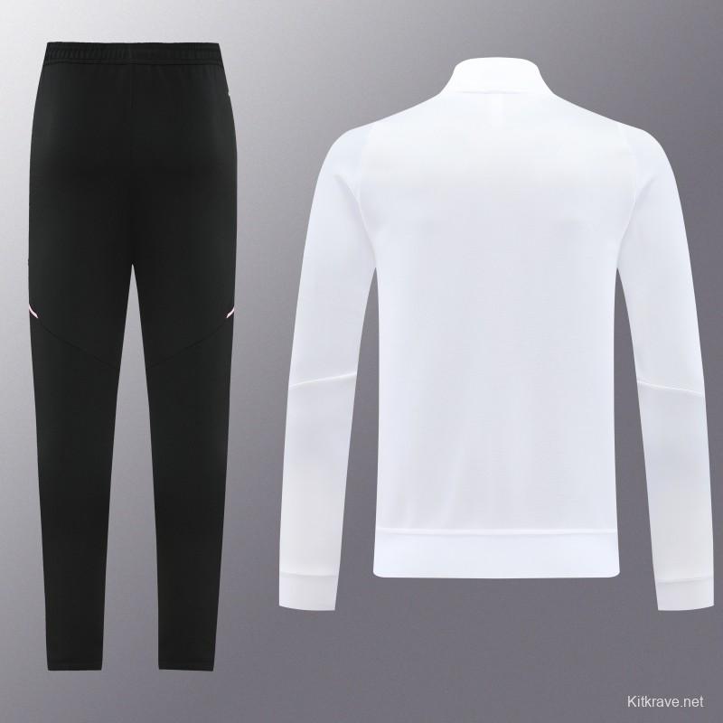 25/26  Juventus White  Full zipper Jacket Tracksuit+ long pants