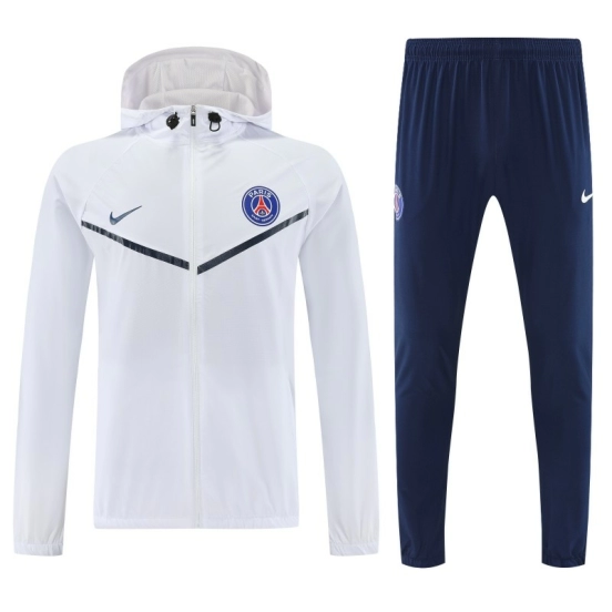 25/26 Paris White Full zipper Jacket Tracksuit+ long pants