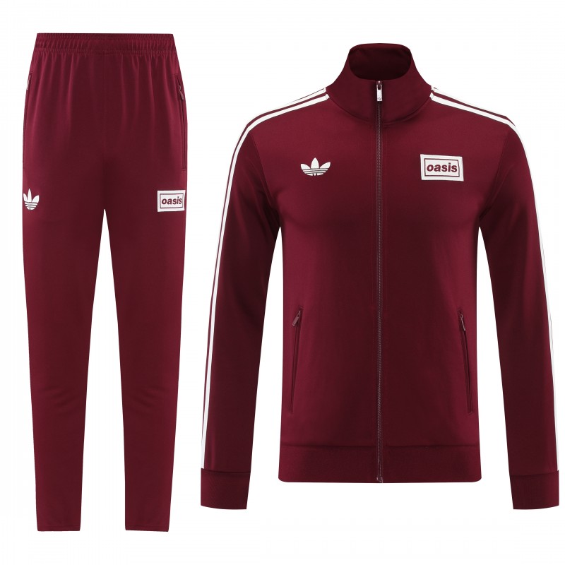 2026 Adidas x OASIS Wine Full Zipper Jacket + Long Pants