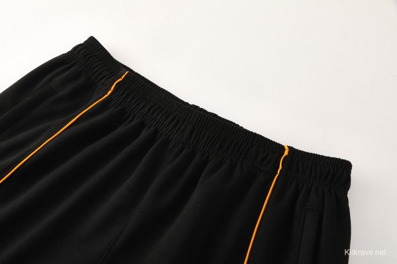 26/27 Roma Black Full Zipper Hooded Jacket Tracksuit + Long Pants