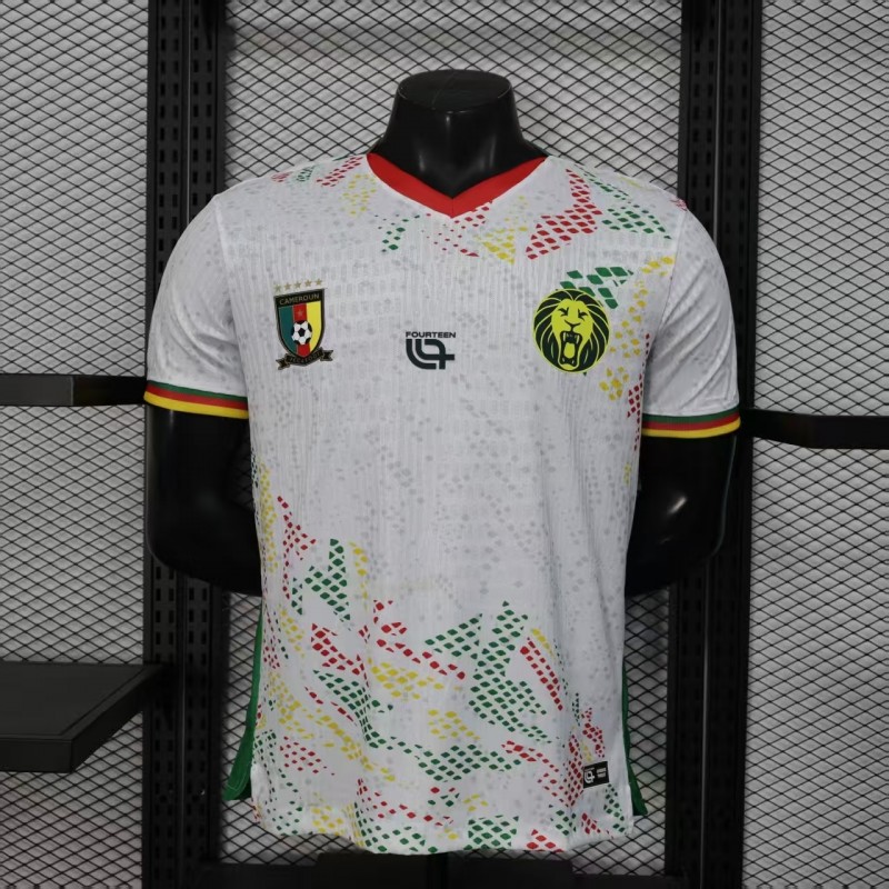 2026 Player Version Cameroon Home White with Red, Dot Pattern Jersey