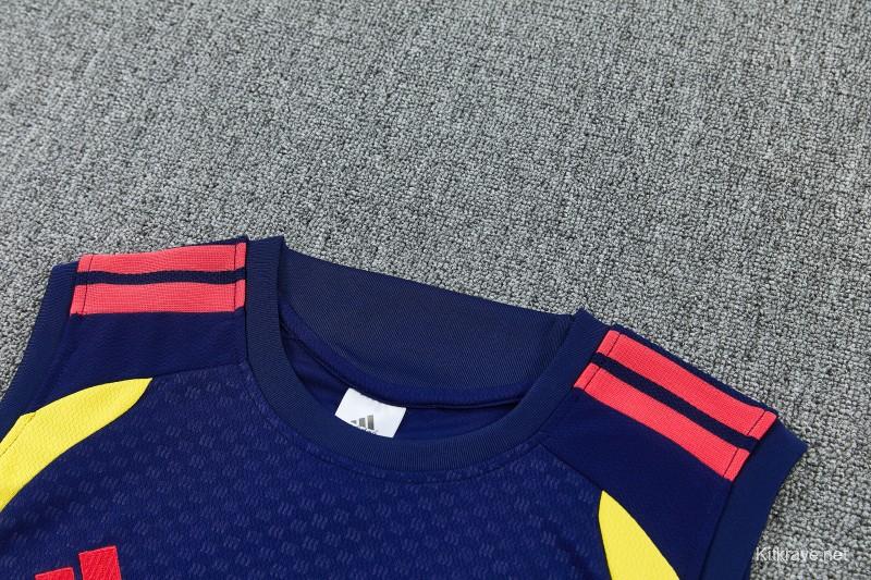 26/27  Colombia Navy Blue Sleeveless Training Vest +Shorts Set