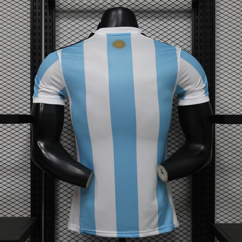 Player Version 2027 Argentina Home White & Light Blue Stripes with FIFA World Cup Champion Badge Jersey