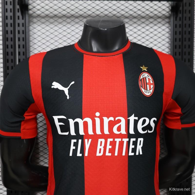 Player Version 26/27 AC Milan Red & Black Vertical Stripe Home Jersey