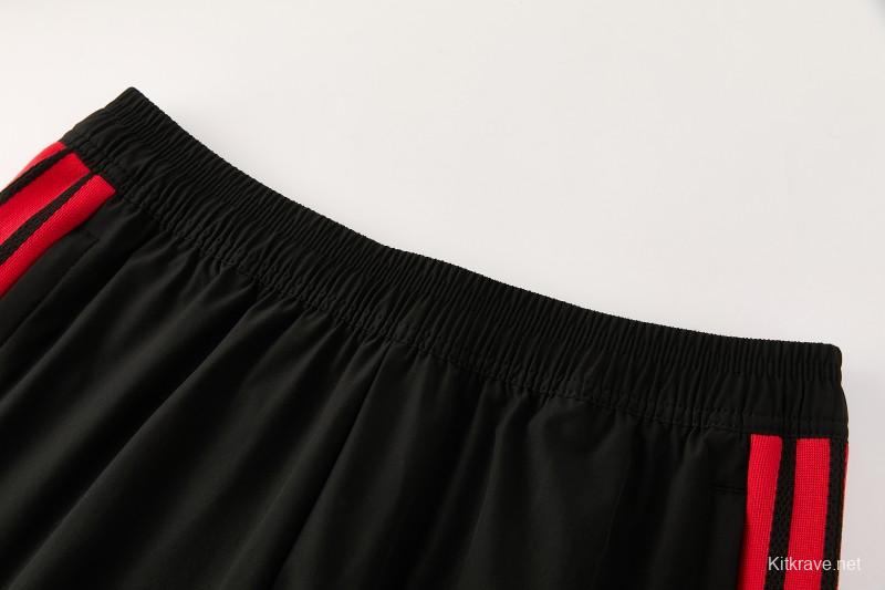 26/27 Belgium  Black Full Zipper Hooded Jacket Tracksuit + Long Pants