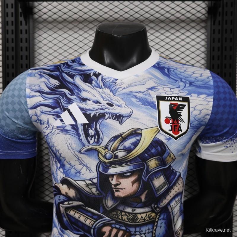 Player Version 2026 Japan Adidas Special Edition "Samurai Blue Dragon" Full Sublimation White Jersey