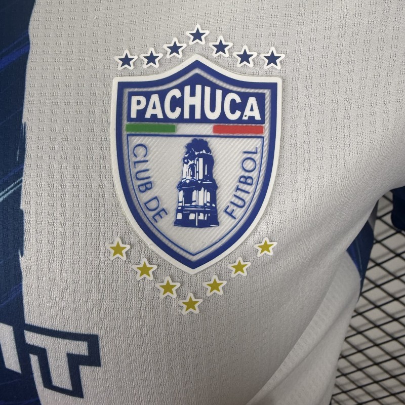 Player Version 25/26 CF Pachuca White & Blue Vertical Stripes Home Jersey