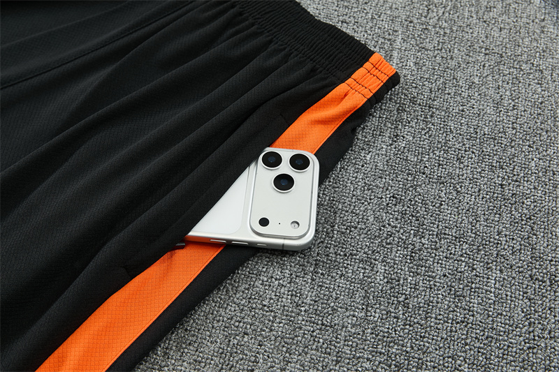 2026 Netherlands Black & Orange  Short Sleeve+Soccer Shorts