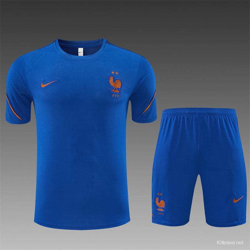 2026 France Blue & Orange Short Sleeve+Soccer Shorts