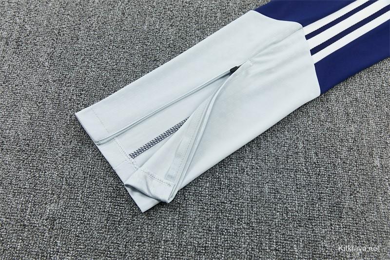 26/27 Kids Real Madrid Home White Half Zipper Jacket Tracksuit + Long Pants