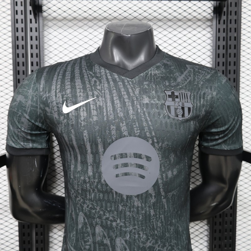 Player Version 26/27 FC Barcelona Dark Olive Green with Grunge Graffiti Third Jersey