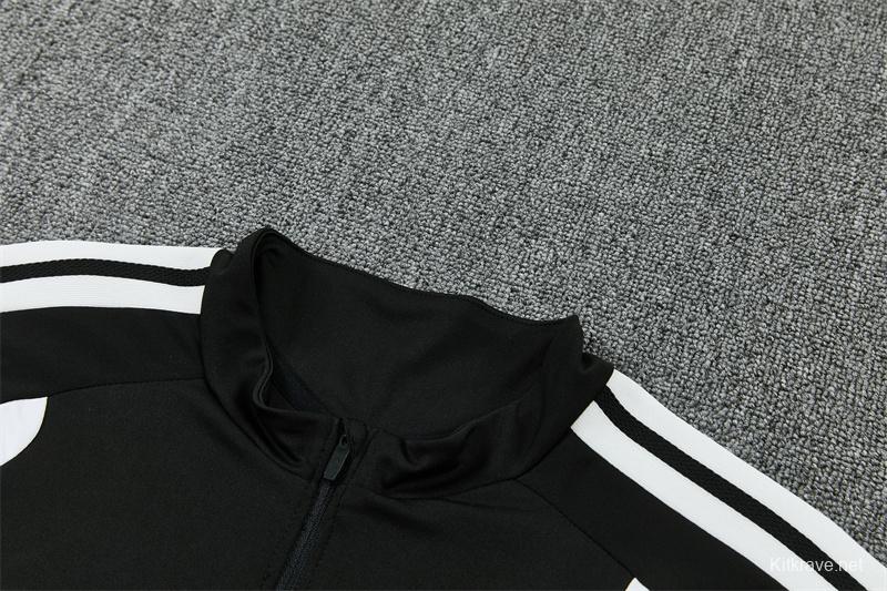 2026 Spain Black & White Half Zipper Jacket Tracksuit + Long Pants