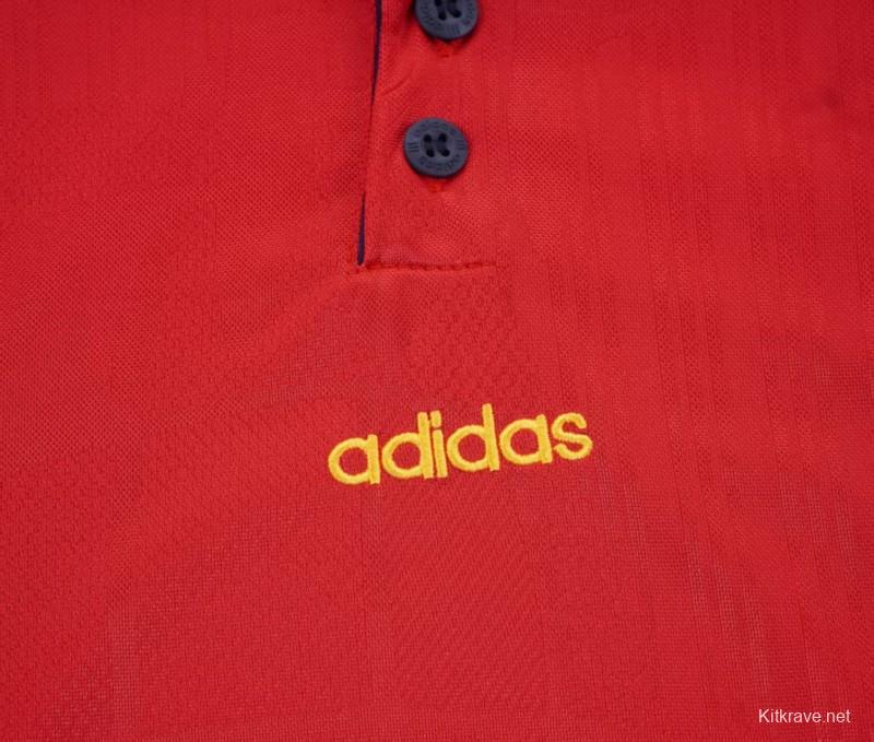 Retro 1996 Kids Spain Red & Navy Diagonal Split Home Jersey