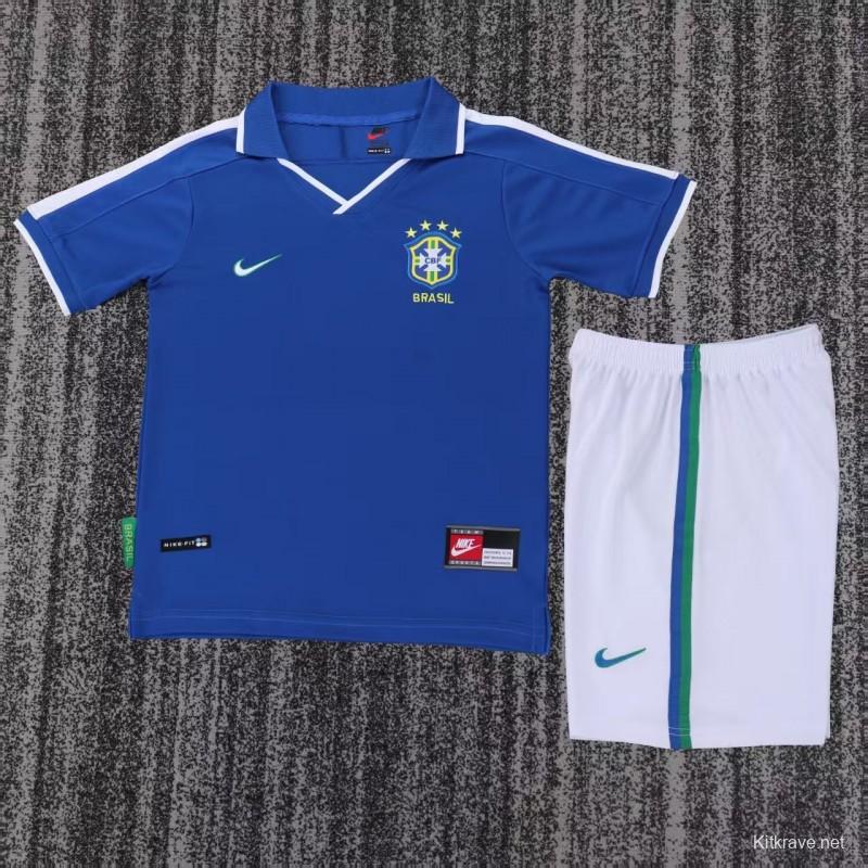 Retro Kids 1997 Brazil Away Jersey