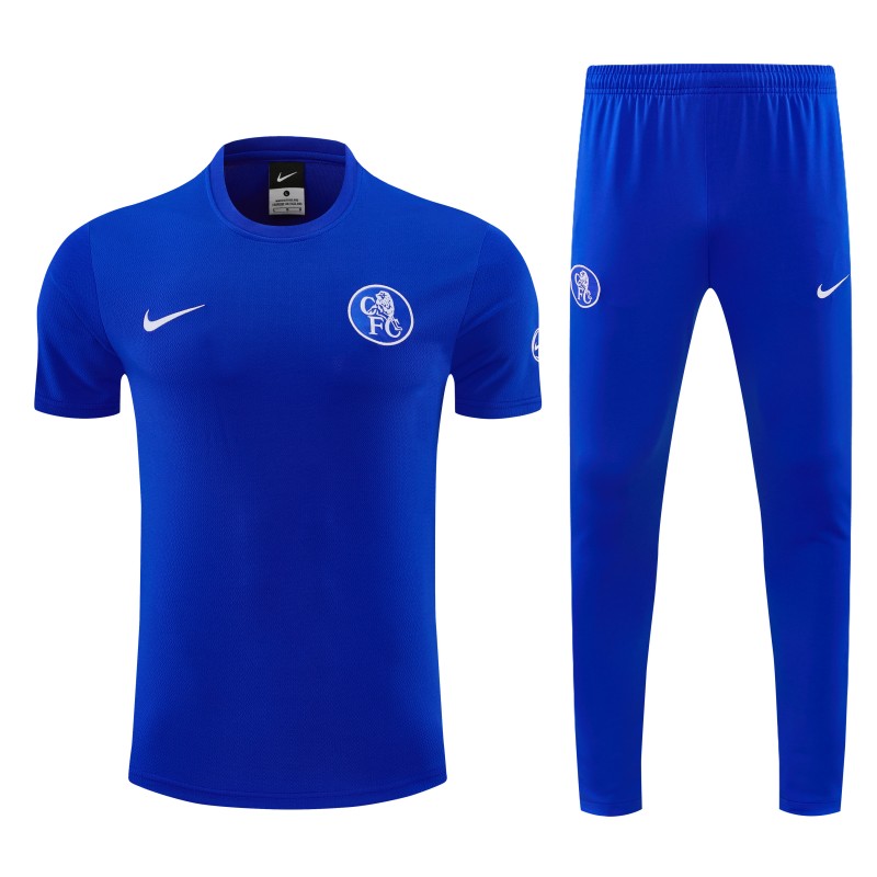6/27 Chelsea Blue Short Sleeve Training Tee + Long Pants (Home)