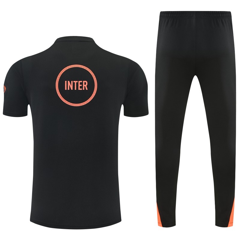 26/27 Inter Milan Black Short  Sleeve Tracksuit + Long Pants
