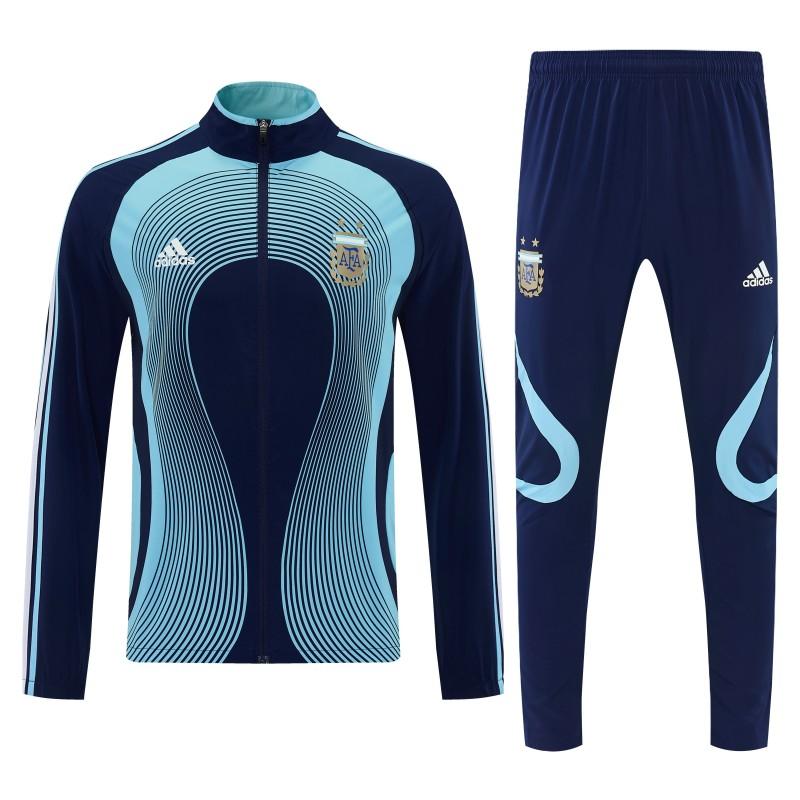2026 Argentina Navy & Sky Blue Full Zipper Jacket Tracksuit + Long Pants
