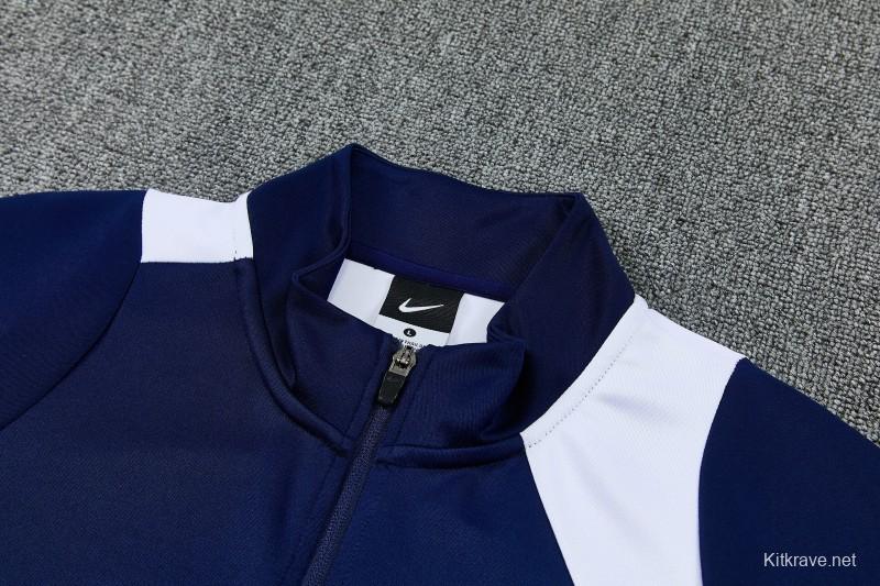 26/27 Paris Saint-Germain Navy Blue & White Full Zipper Jacket Tracksuit + Long Pants (Home)