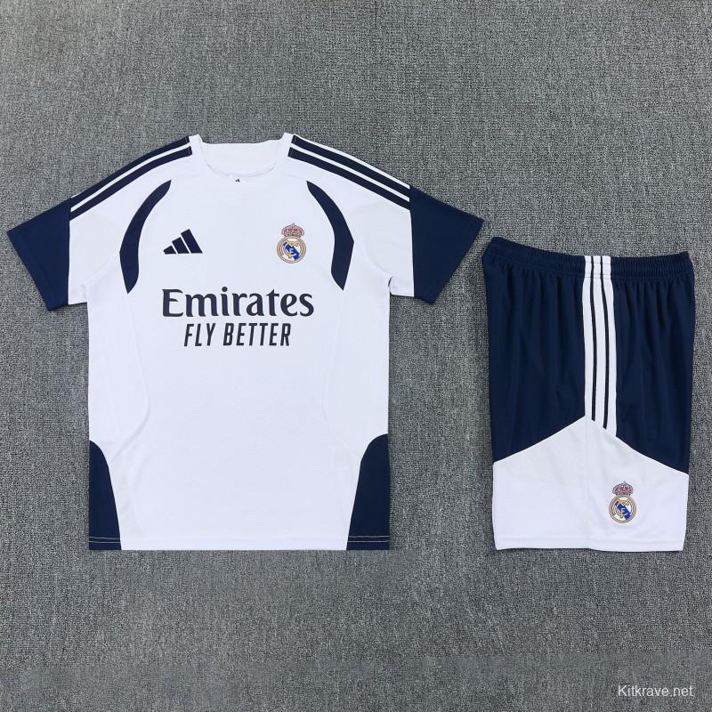 26/27 Real Madrid  White Short Sleeve+Soccer Shorts