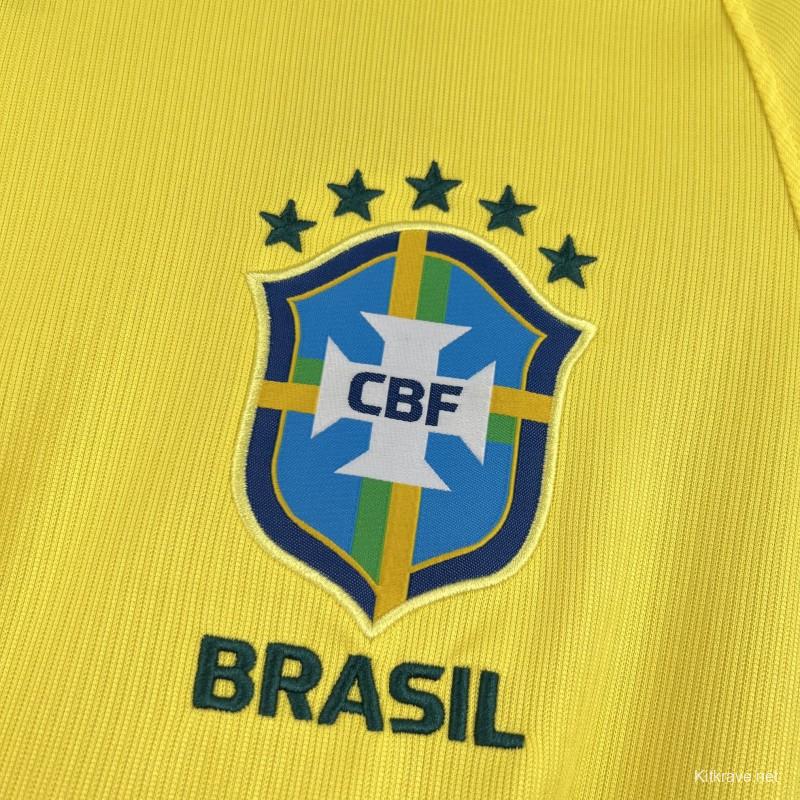 2026 Mens Brazil World Cup Home Long Sleeve Jersey