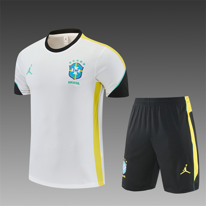 26/27 Brazil Away White Short Sleeve + Soccer Shorts