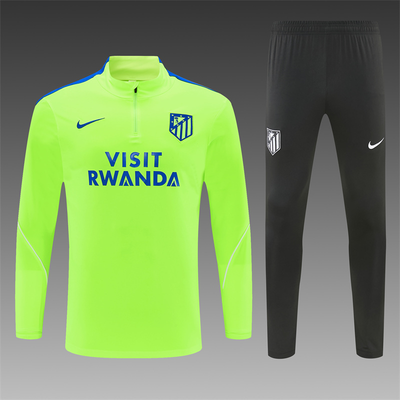 26/27 Atlético Madrid Third Fluorescent Green Half Zipper Jacket Tracksuit + Long Pants